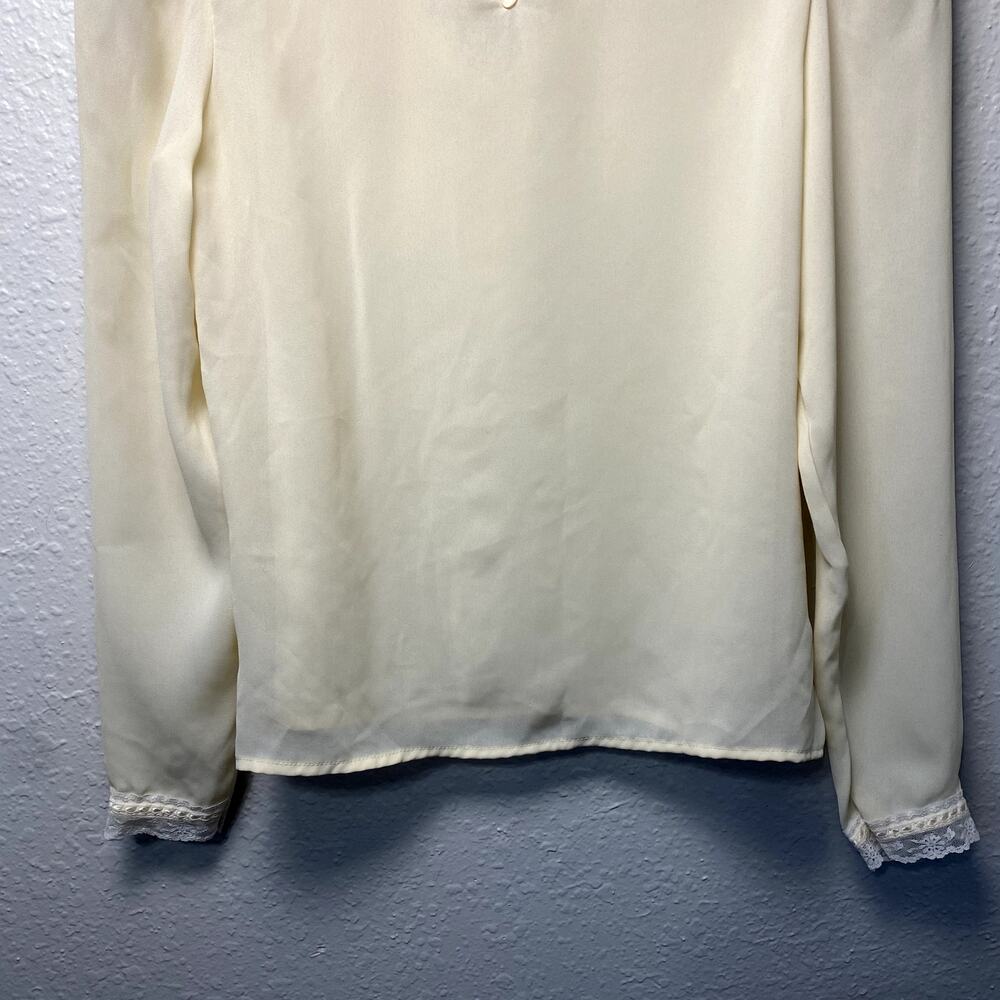Vintage Notches White Lacy Victorian Collar Ruffle Prarie Cottage Blouse sz 7 - Picture 10 of 13